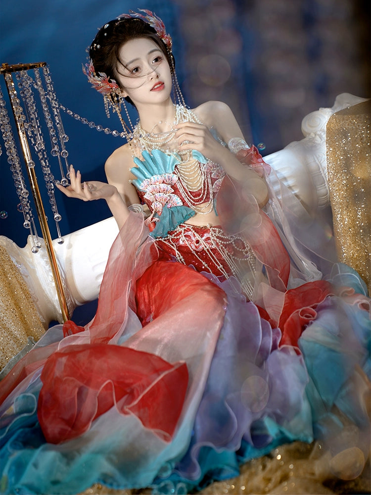 Exotic Series Iridescent Mermaid Princess Hanfu Dress – Hanfu Shop Exotic Series Iridescent Mermaid Princess Hanfu Dress – Hanfu Shop