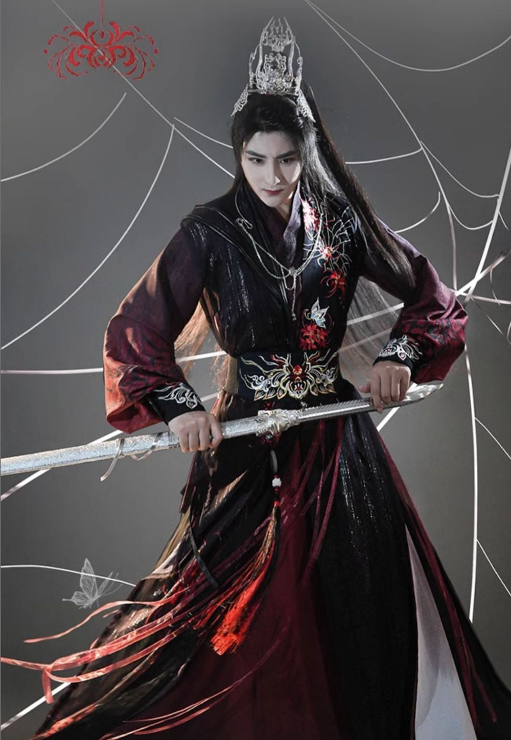 Unisex set Original Hanfu with Song Dynasty Elements: Mandarin Collar Long Shirt and Padded Jacket