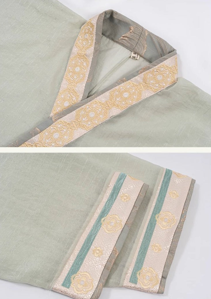 5 ピースのオリジナル漢服: 春と夏向けに改良されたデザインと複雑な刺繍を施した晋王朝風のマント