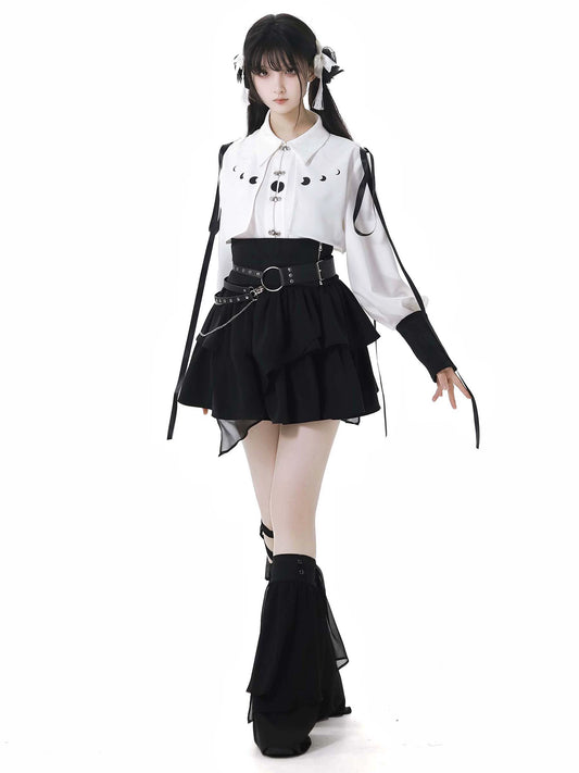 New Chinese Style Mix Slim Skirt Drape Suit