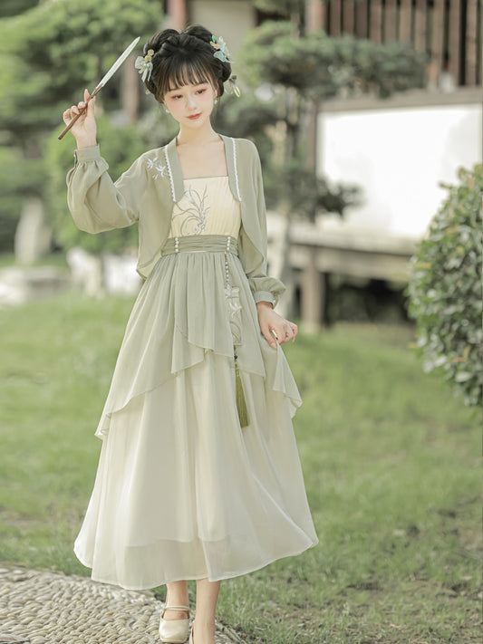 Han Element Series 2025 Hanfu Han-Element Outerwear Slightly Green