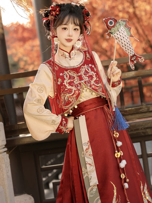 Han Element Series 2025 Hanfu Horse-Face Skirts Flame