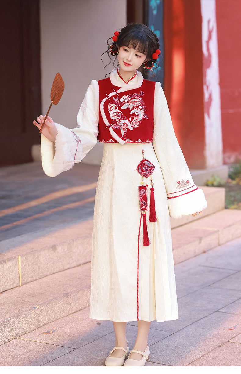 Han Element Series 2025 Hanfu Han-Element Outerwear Red