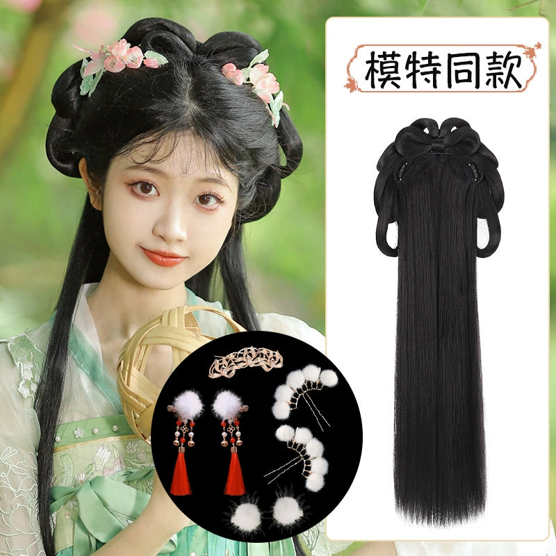 Hanfu Wig Natural Looking Fiber Hair for Women Song Suit