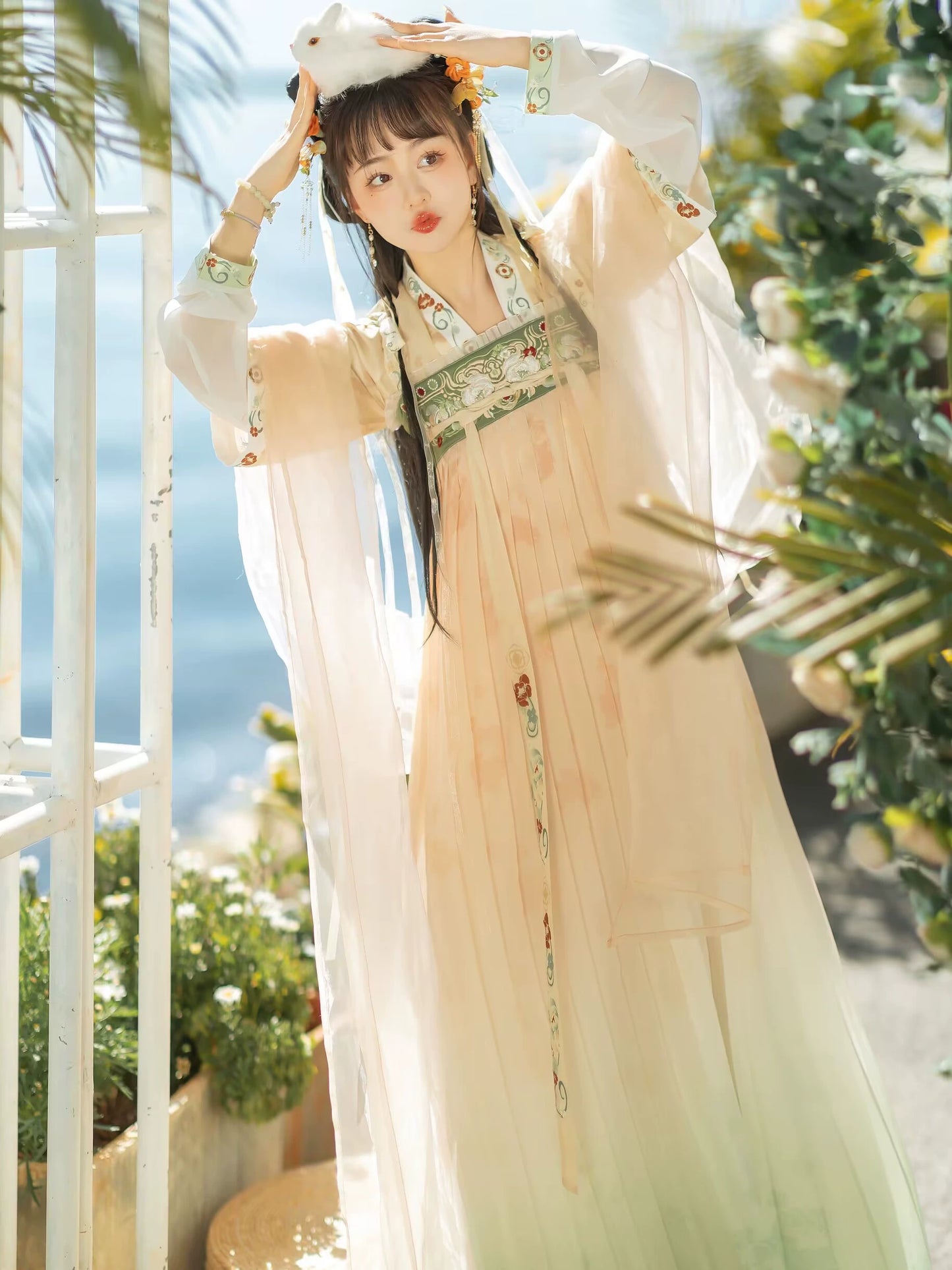 Tang Dynasty Hanfu Female Han Elements Chest-length Skirt