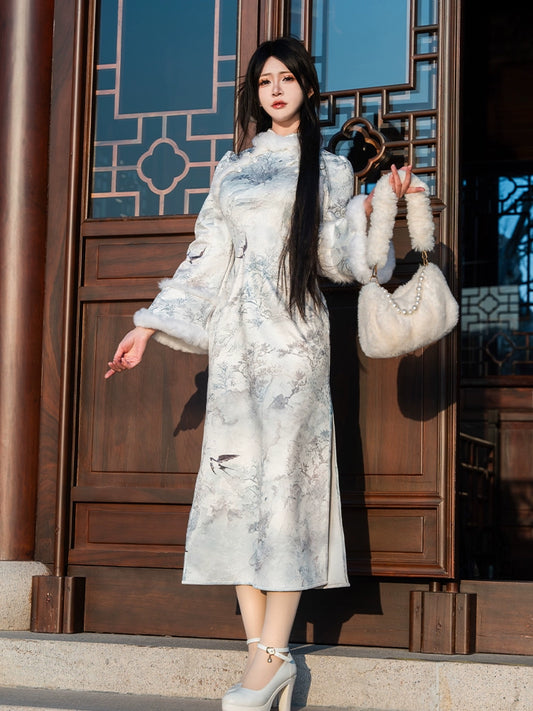 Flower Poetry Hanfu Cheongsam Radiant Bright
