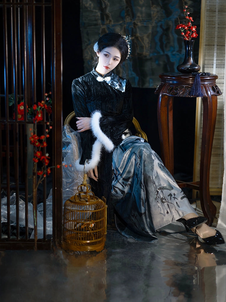 Flower Poetry Hanfu Cheongsam Forget Worries