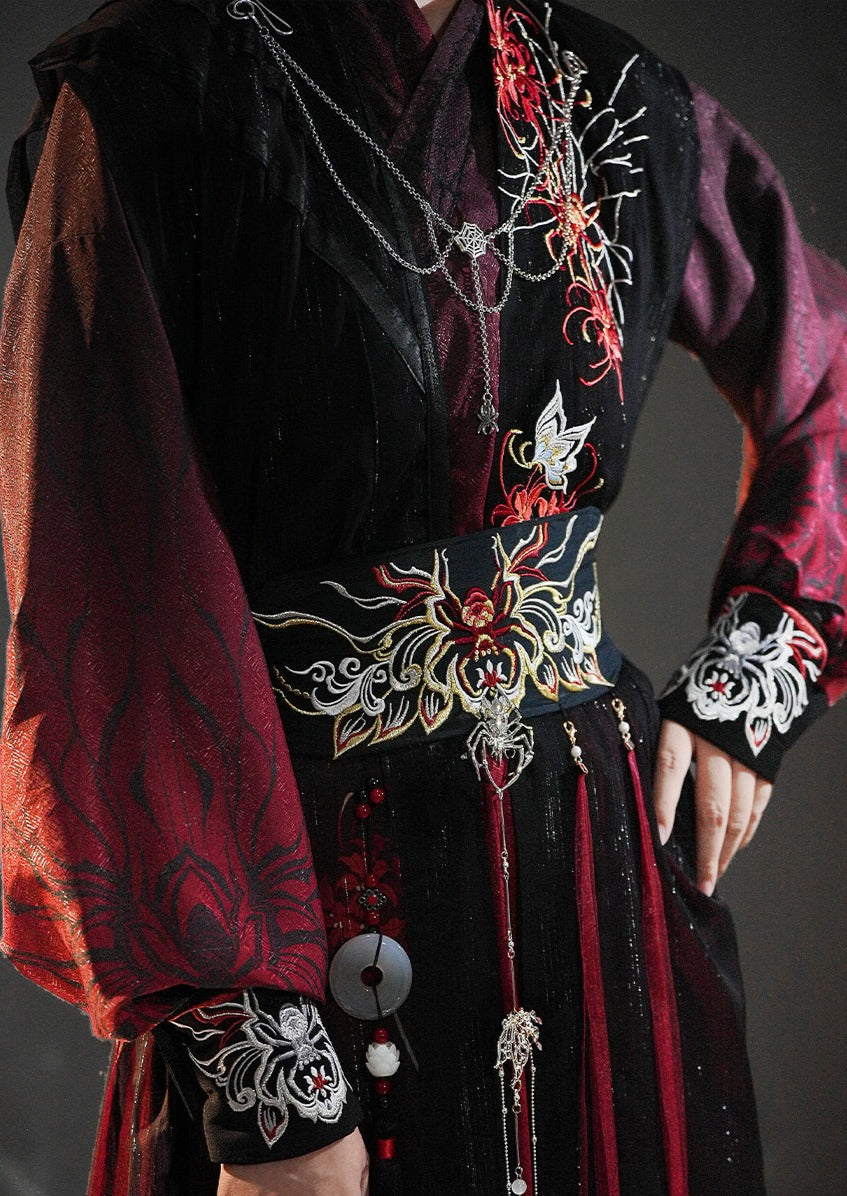 Unisex set Original Hanfu with Song Dynasty Elements: Mandarin Collar Long Shirt and Padded Jacket