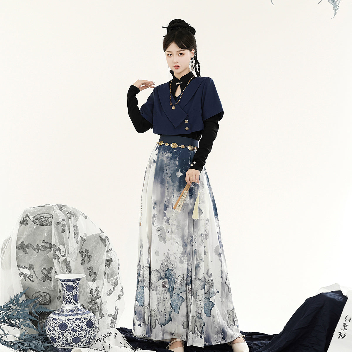 Han Element Series 2025 Hanfu Ruqun Sets Black
