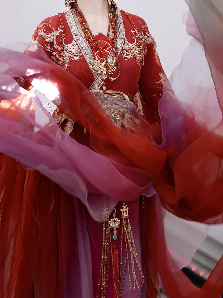 Mythology Series Red Koi Embroidered Myrobalan Skirt Hanfu