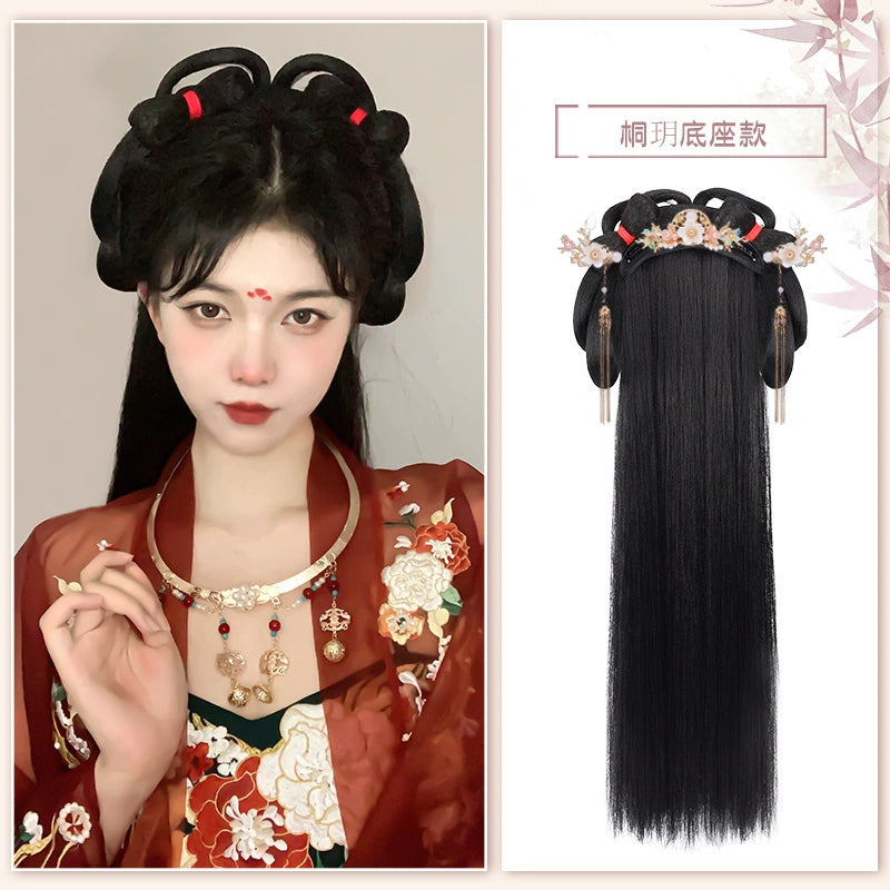 Hanfu Wig Natural Looking Fiber Hair for Women Song Suit