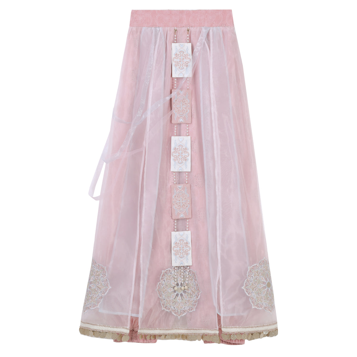 Han Element Series 2025 Hanfu Cross-Collar Tops Pink
