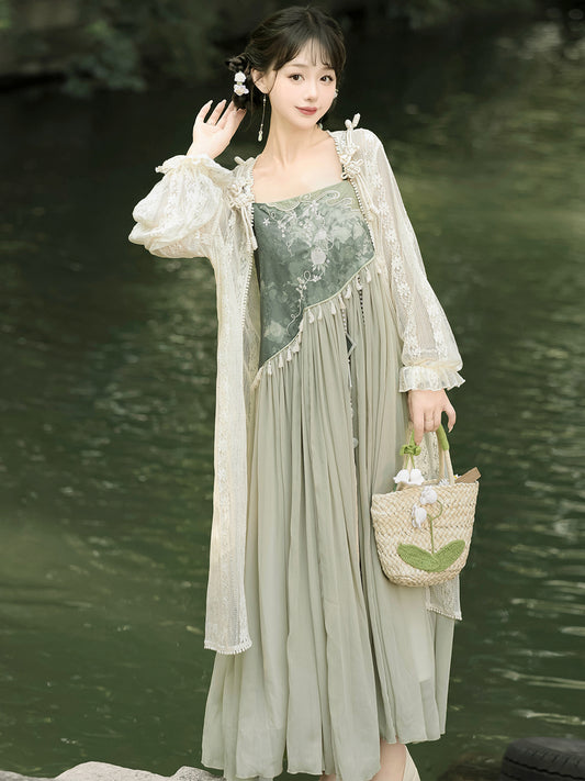 Han Element Series 2025 Hanfu Han-Element Outerwear Olive