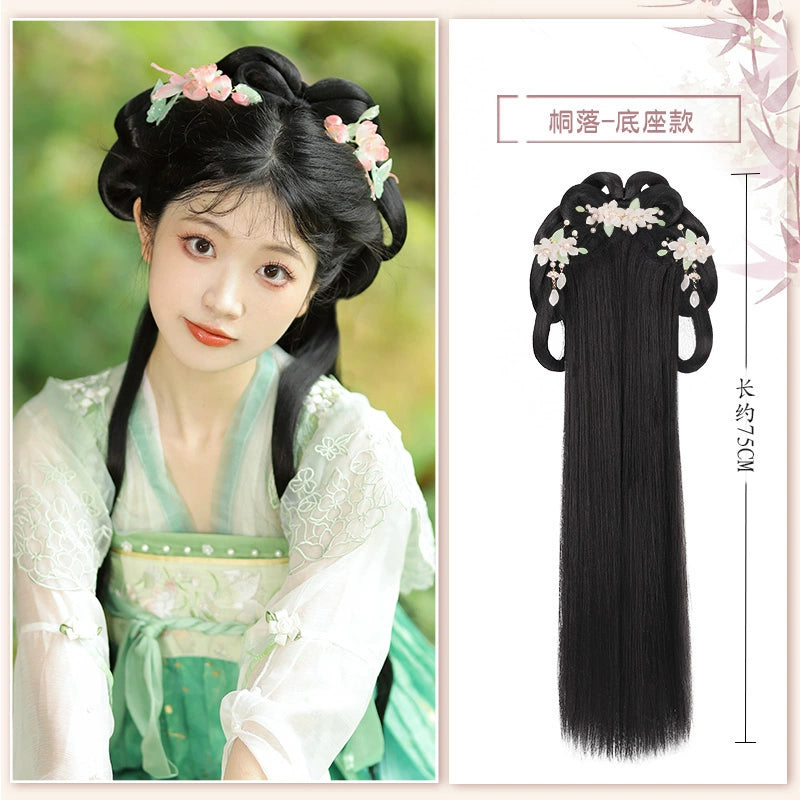 Hanfu Wig Natural Looking Fiber Hair for Women Song Suit
