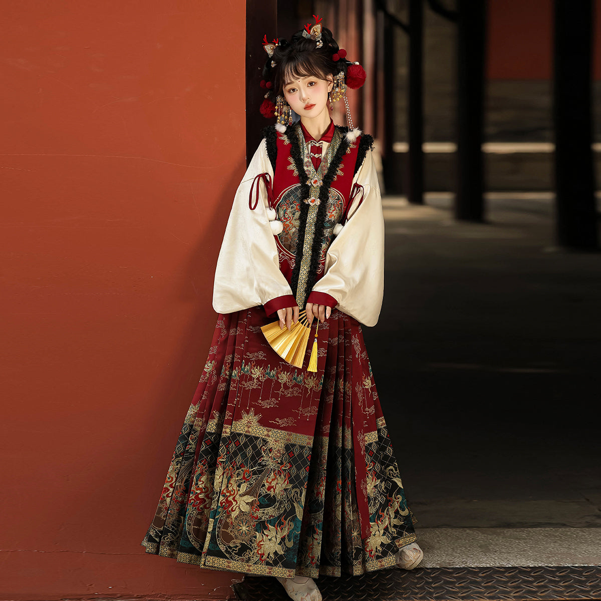 Han Element Series 2025 Hanfu Horse-Face Skirts Cherry