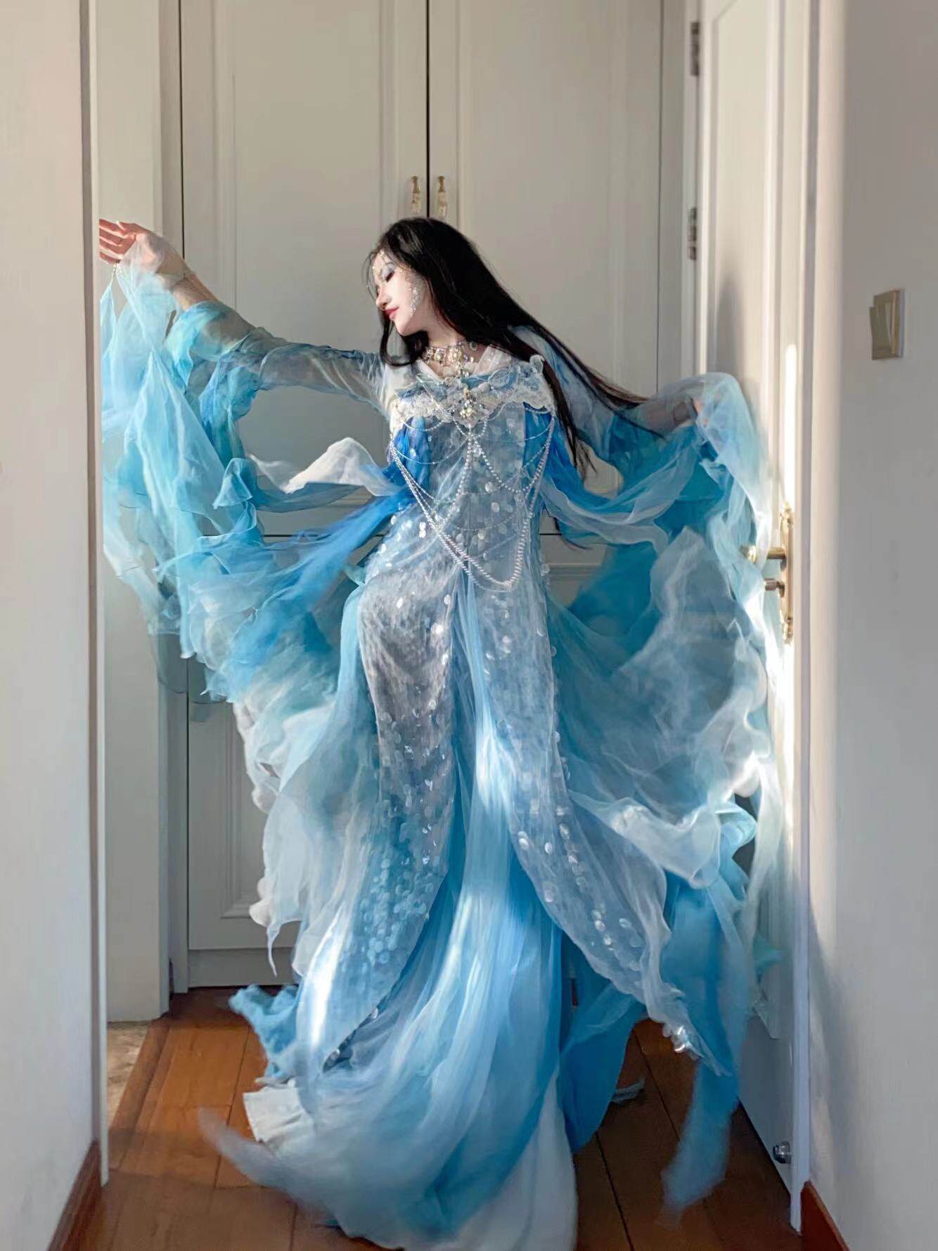 Oriental Aesthetics Series Blue Mermaid 2.0 Hanfu Dress