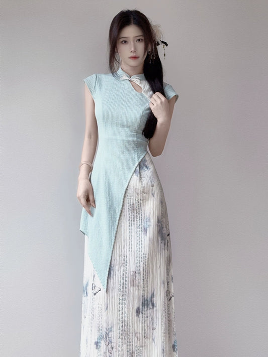 Flower Poetry Hanfu Cheongsam Spring Late