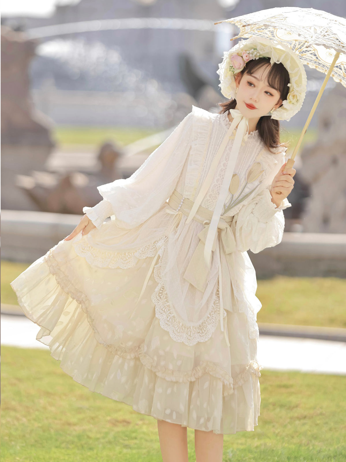 Han Element Series 2025 Hanfu Han-Style Lolita Dresses Beige