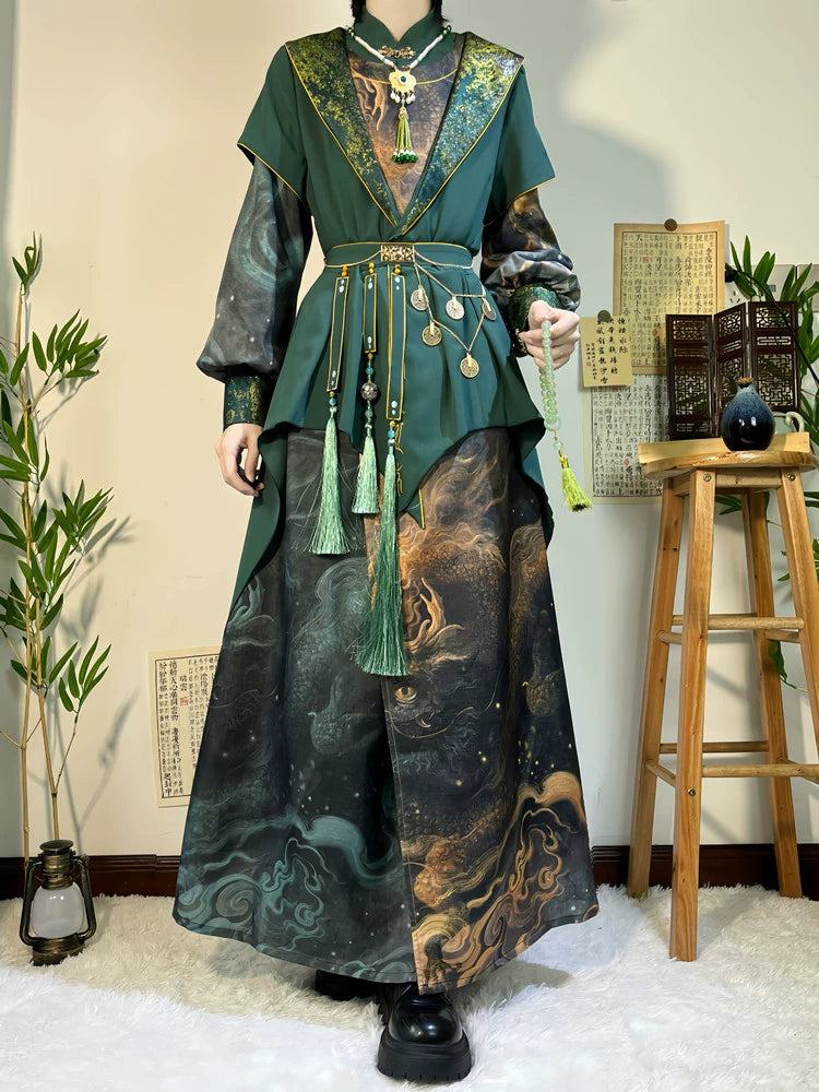 Flower Poetry Unisex Hanfu Pulao
