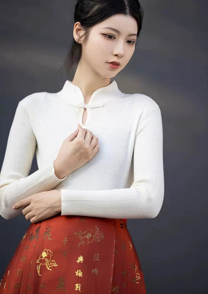 9-Colors Modern Hanfu TOPS Qipao Cheongsam Dress Skirt, gifts for women 2024