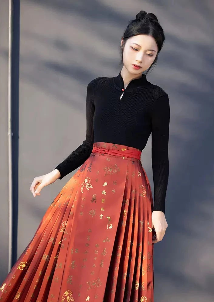 9-Colors Modern Hanfu TOPS Qipao Cheongsam Dress Skirt, gifts for women 2024