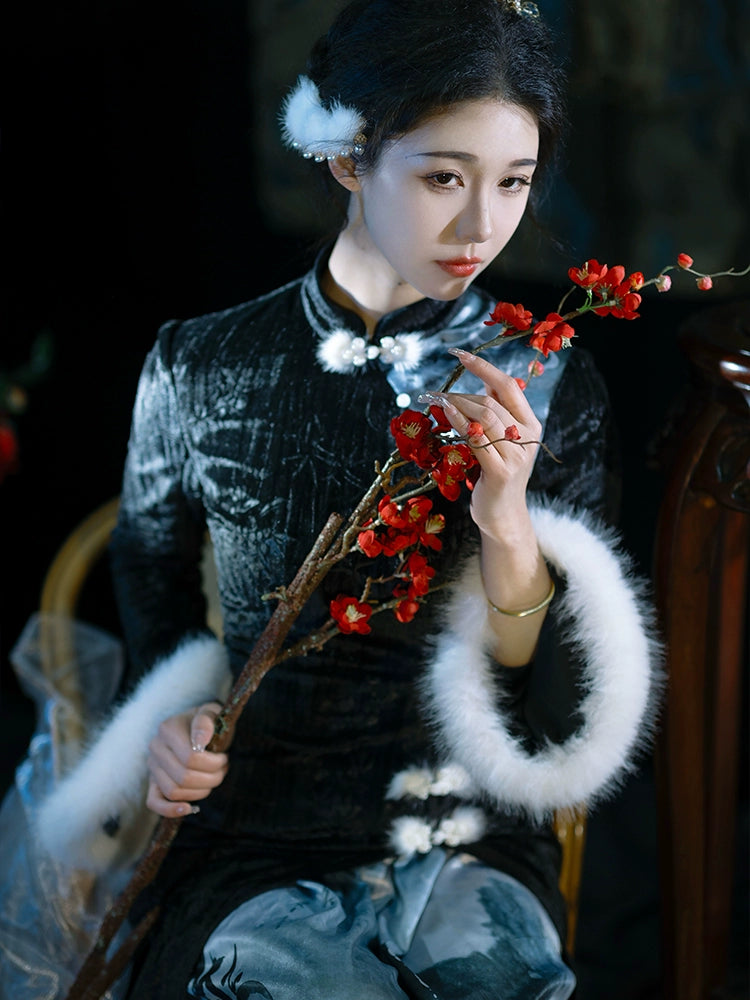 Flower Poetry Hanfu Cheongsam Forget Worries