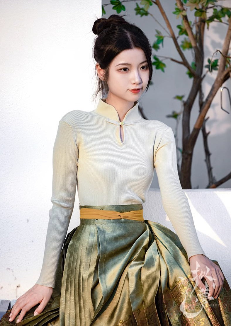 9-Colors Modern Hanfu TOPS Qipao Cheongsam Dress Skirt, gifts for women 2024