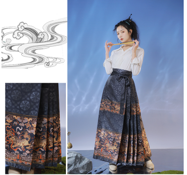 Mamian Radiant Elegance: 2024 新明朝スタイルの赤い漢服女性アンサンブル