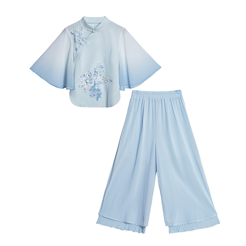 Lookbook Series Plus Size Printing Hanfu 1627+1055 Blue