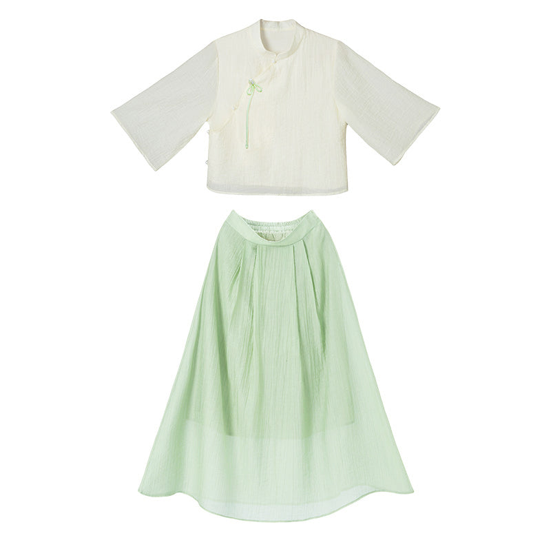 Lookbook Series Plus Size Printing Hanfu 2397+2389 Green