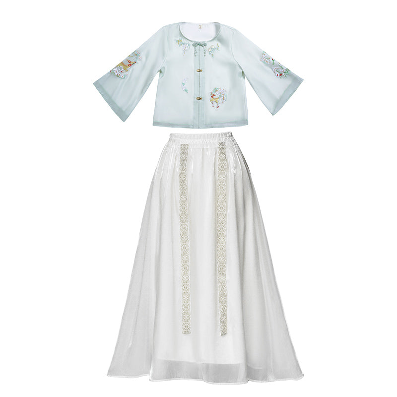 Lookbook Series Plus Size Printing Hanfu 2336+187 White