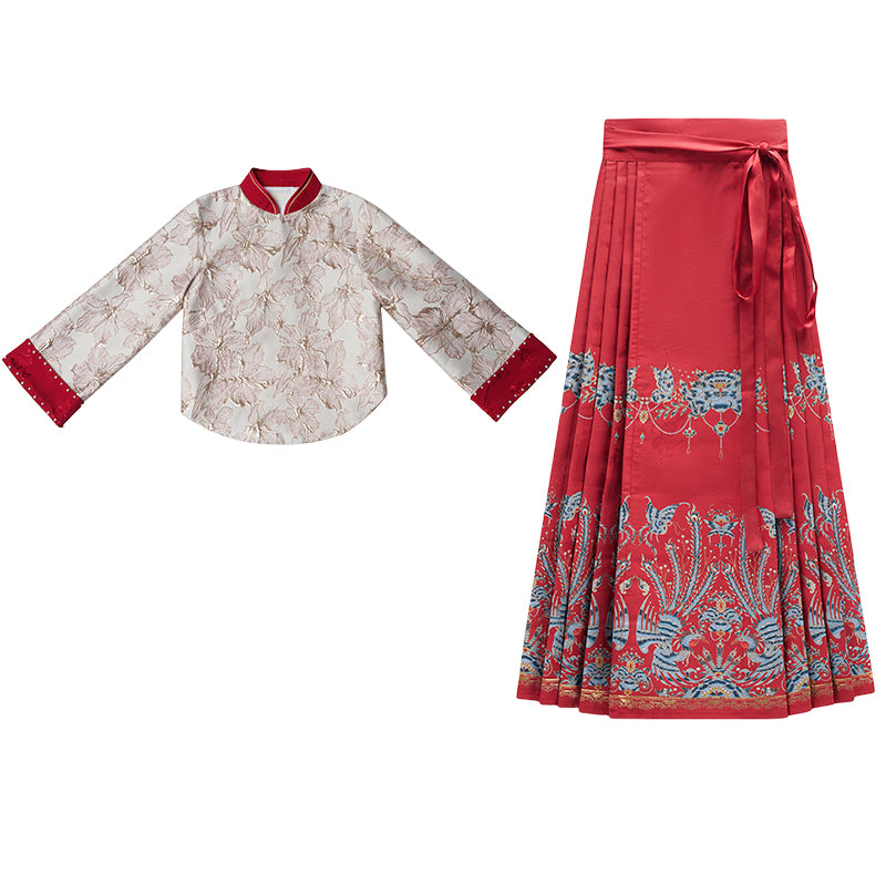 Lookbook Series Plus Size Printing Hanfu 2596+2159+015 Red