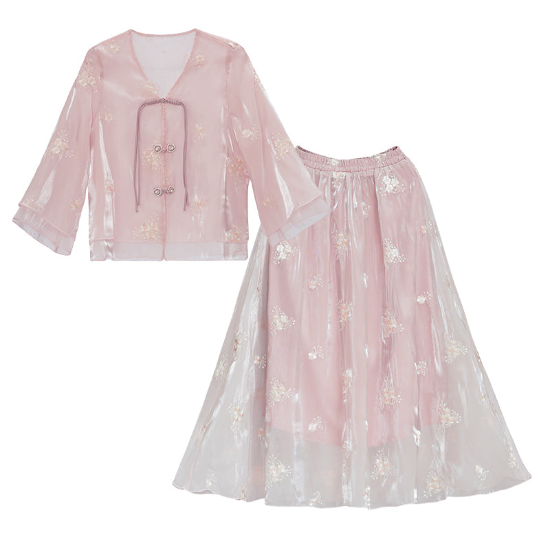 Lookbook Series Plus Size Printing Hanfu 2330+2402 Pink Purple