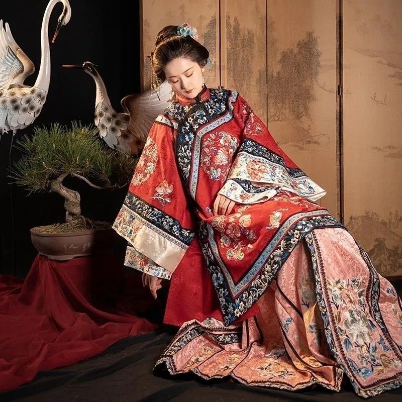 Classical Qing Dynasty Han Women Hanfu Cloak