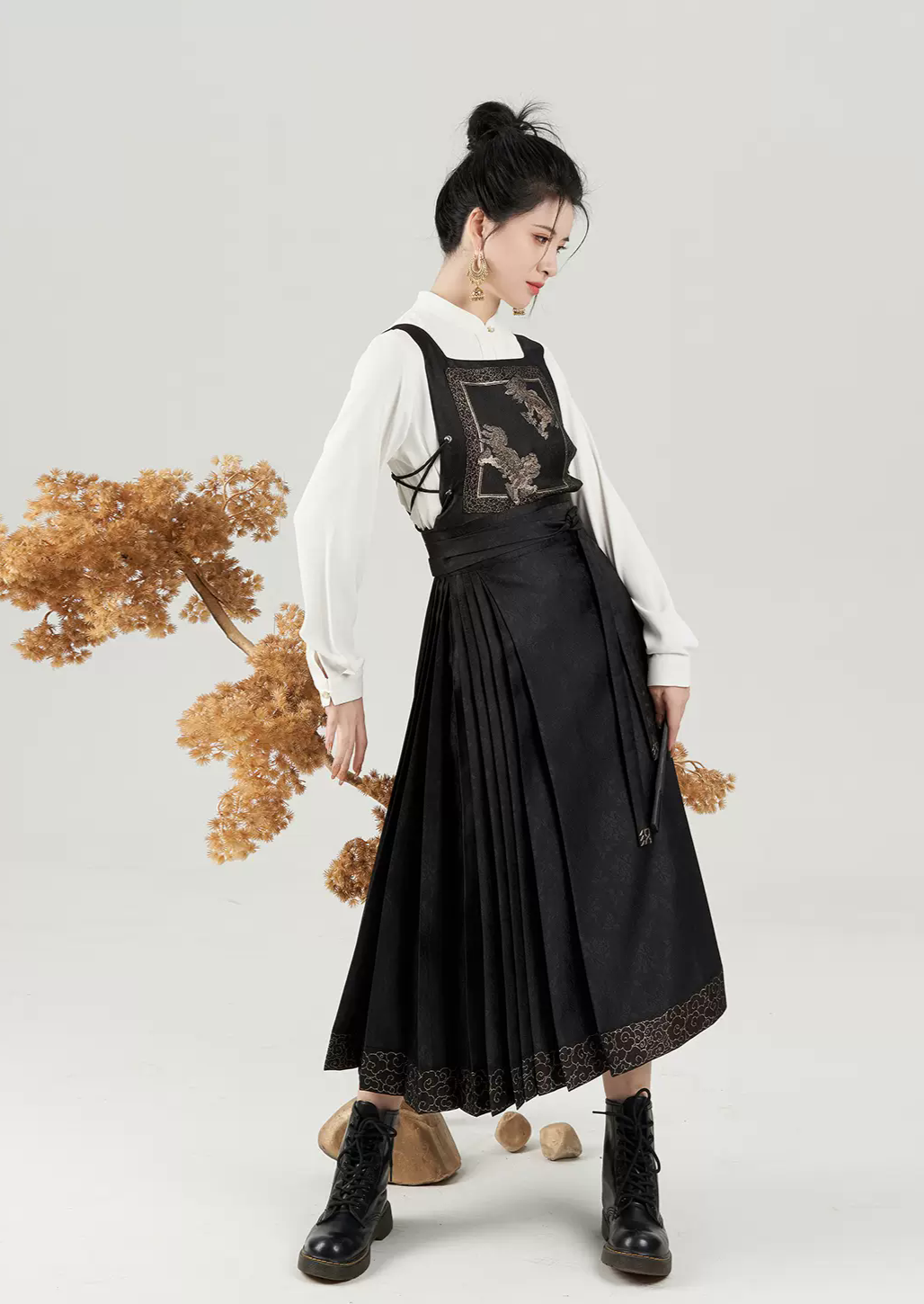 Original Ming Dynasty Modern Hanfu Qipao Cheongsam Dress Skirt, gifts for women 2024