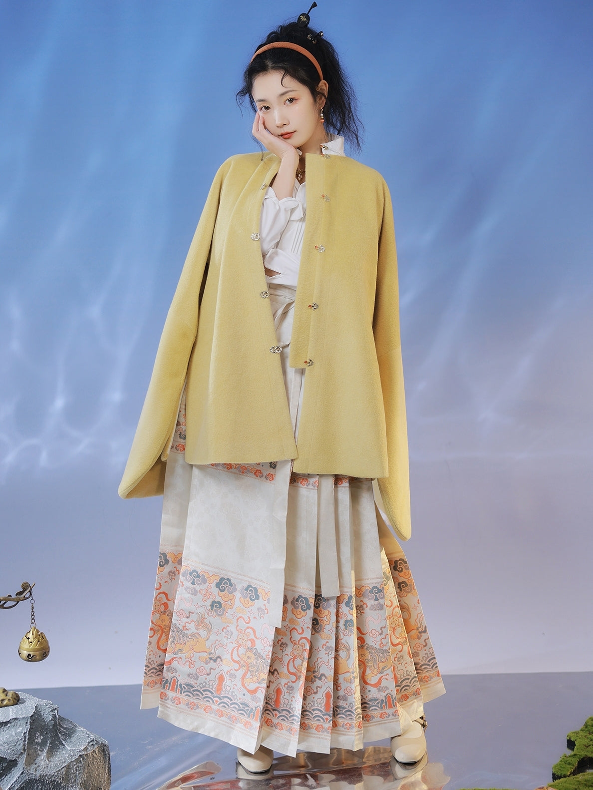 Mamian Radiant Elegance: 2024 新明朝スタイルの赤い漢服女性アンサンブル