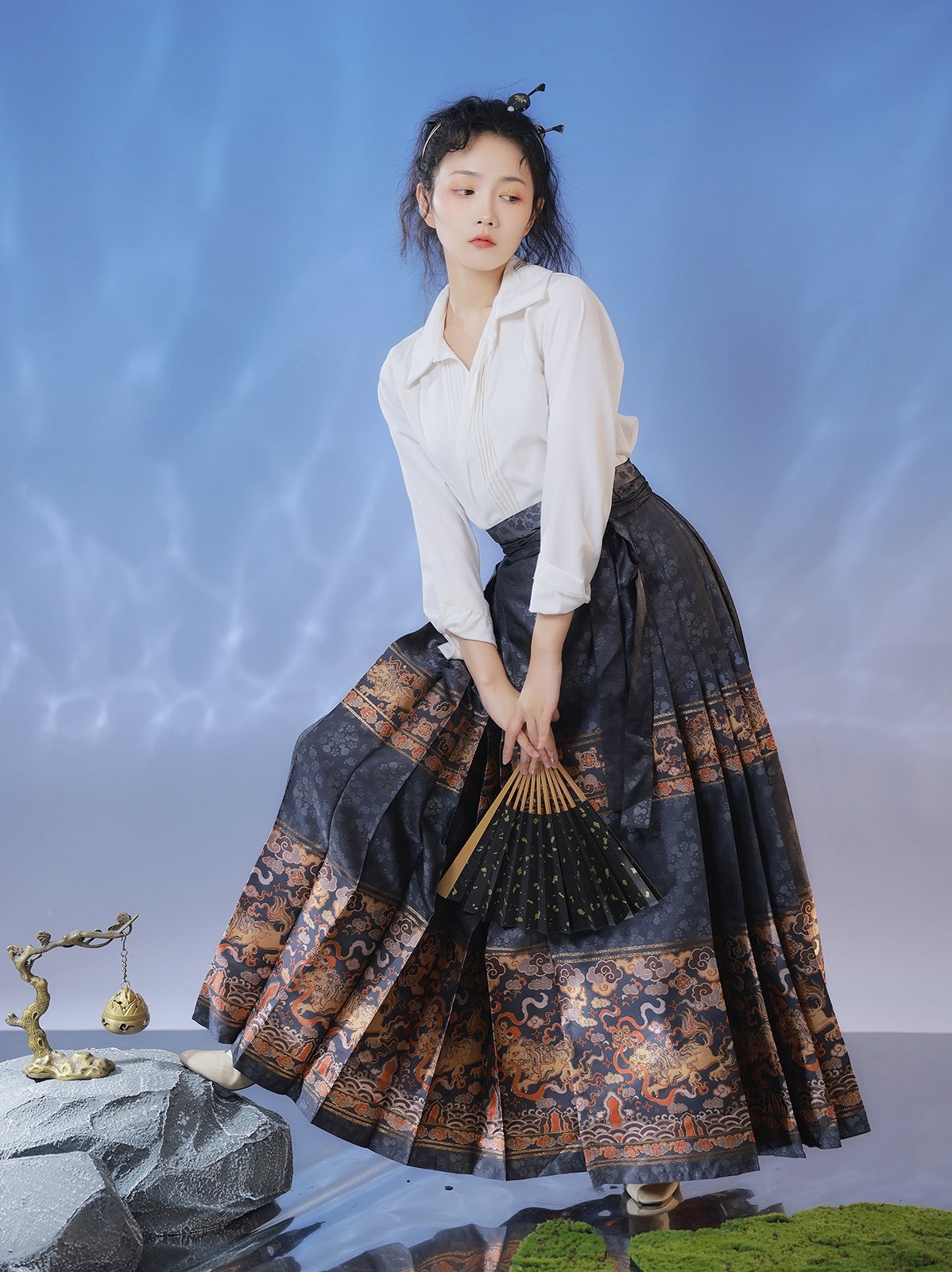Mamian Radiant Elegance: 2024 新明朝スタイルの赤い漢服女性アンサンブル