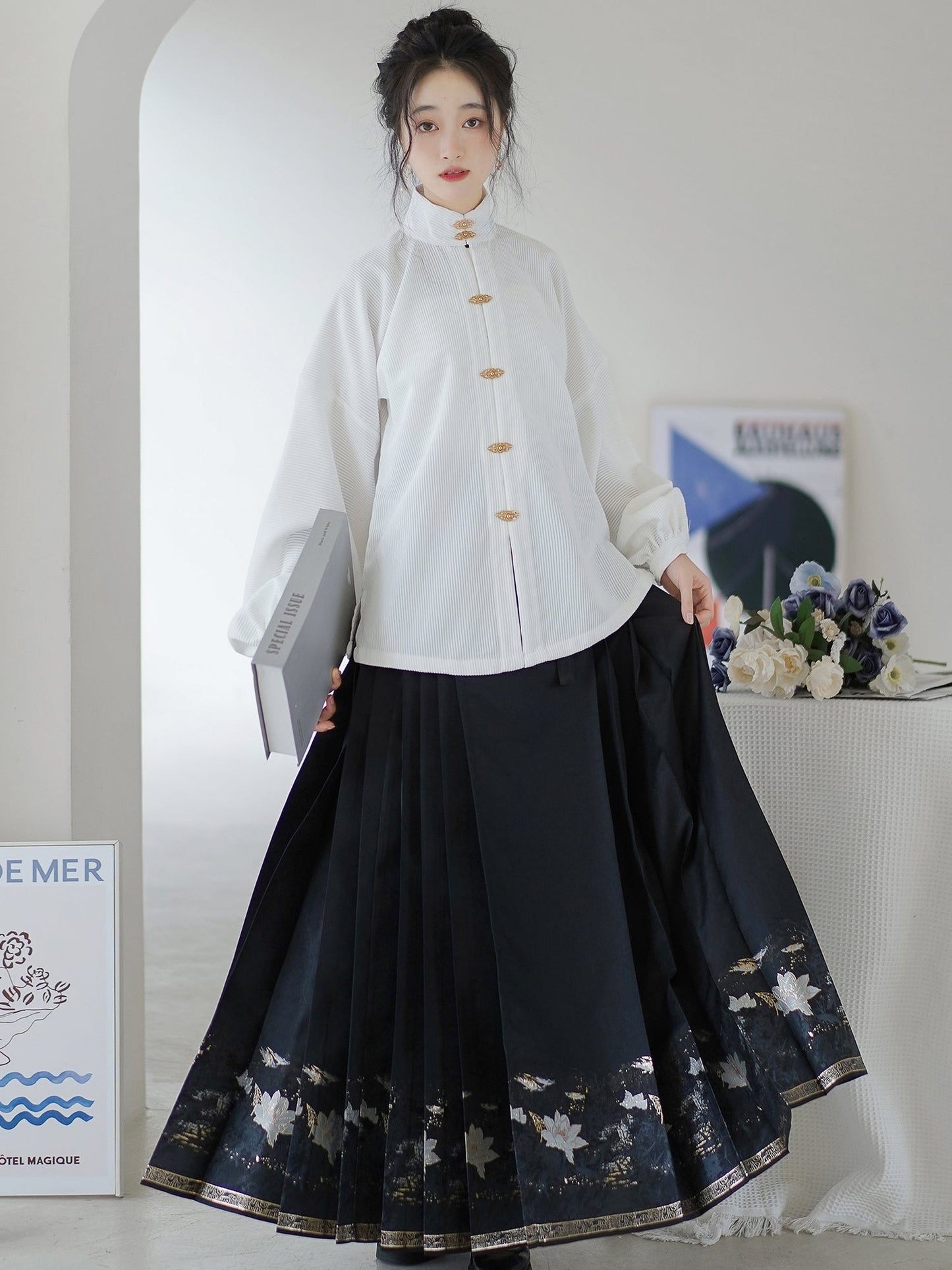 Mamian Dress オリジナル漢服の女性用馬面スカート: 日常着のクラシックな明朝スタイル
