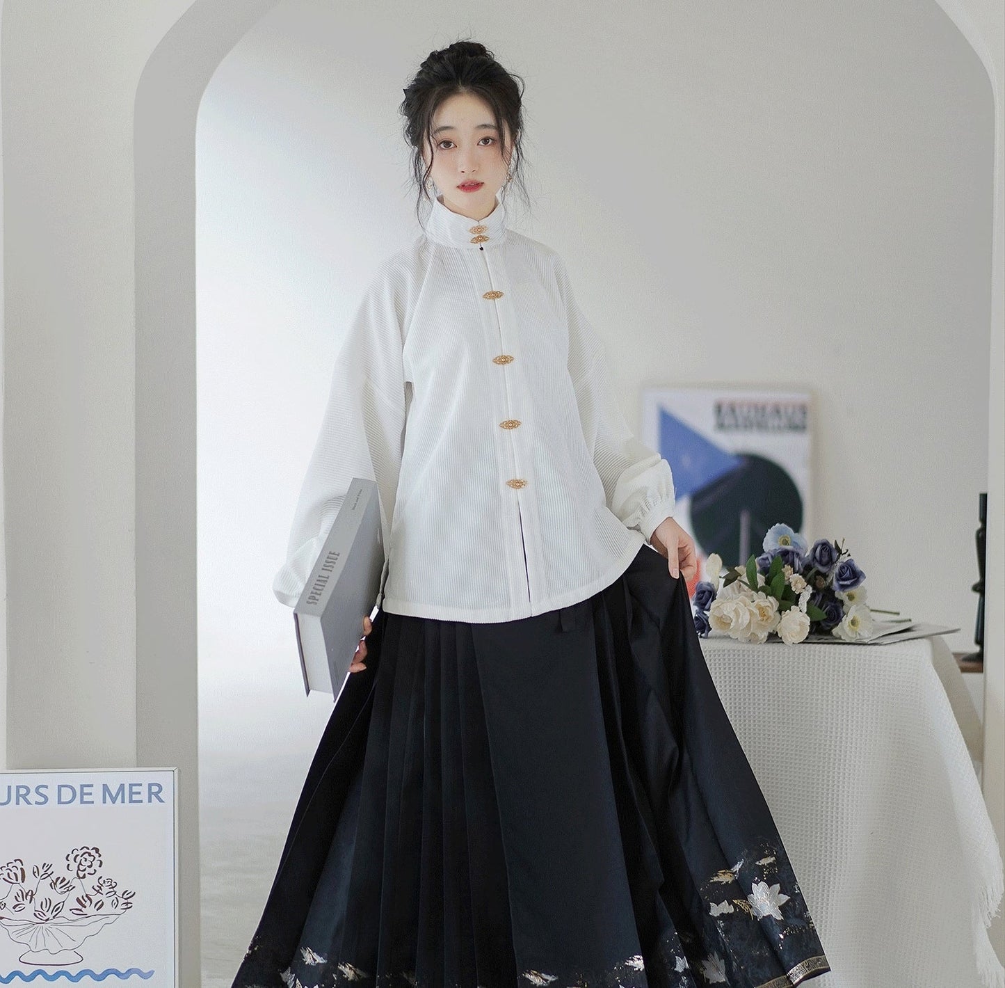 Mamian Dress オリジナル漢服の女性用馬面スカート: 日常着のクラシックな明朝スタイル