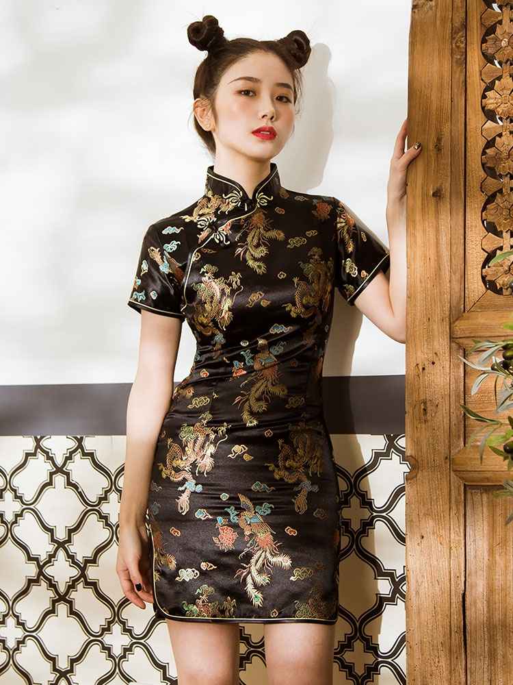 Vintage Hanfu Qipao Cheongsam Dress Skirt, gifts for women 2024