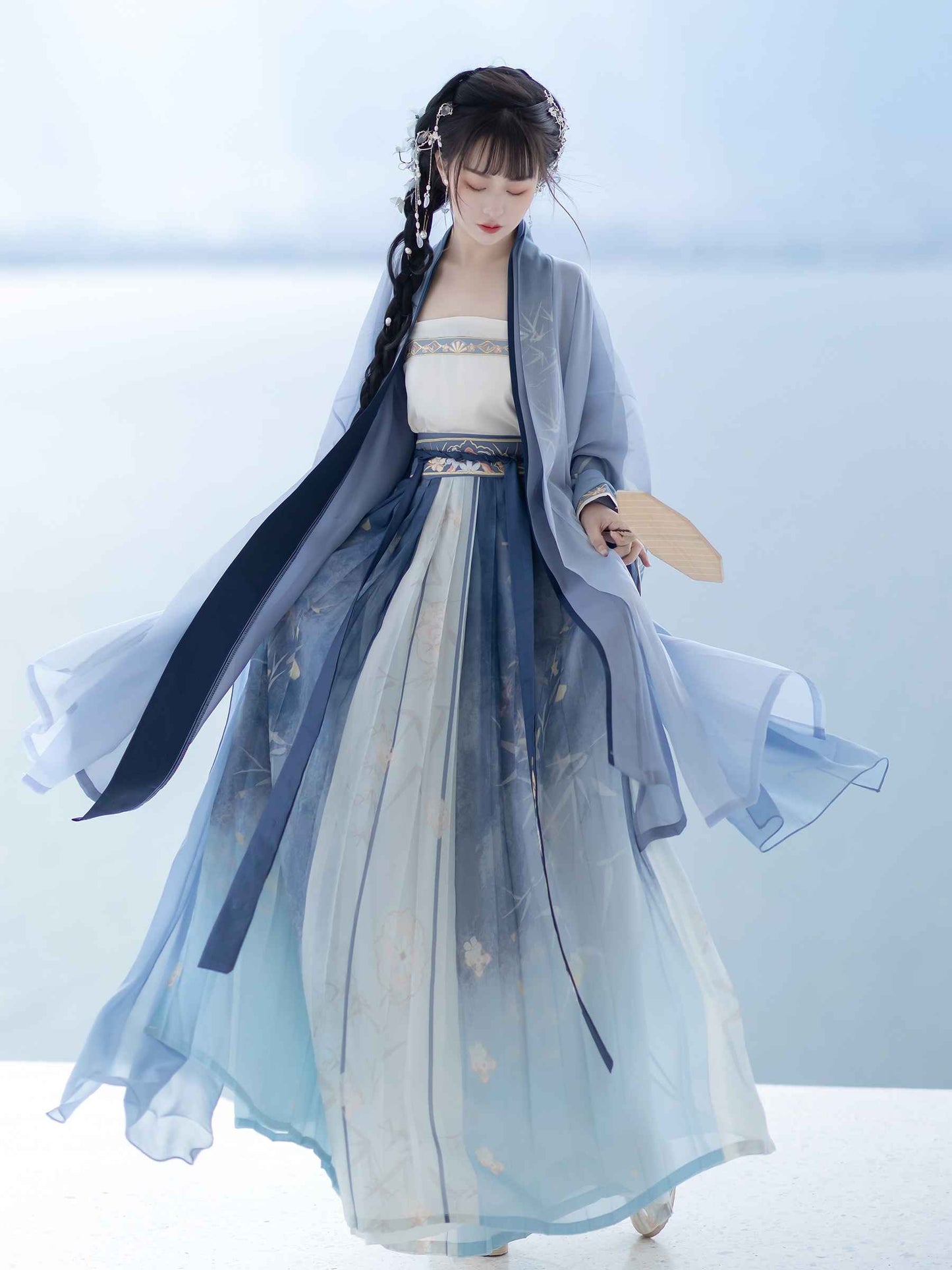 宋代オリジナルの現代化された女性用漢服:腰丈のジャケットとスカートを備えた普段着 - 春夏の新コレクション