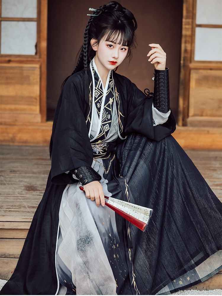宋王朝ユニセックスインクウォッシュスタイル:男性と女性のためのオリジナル漢服腰丈ジャケット - 多用途の日常着