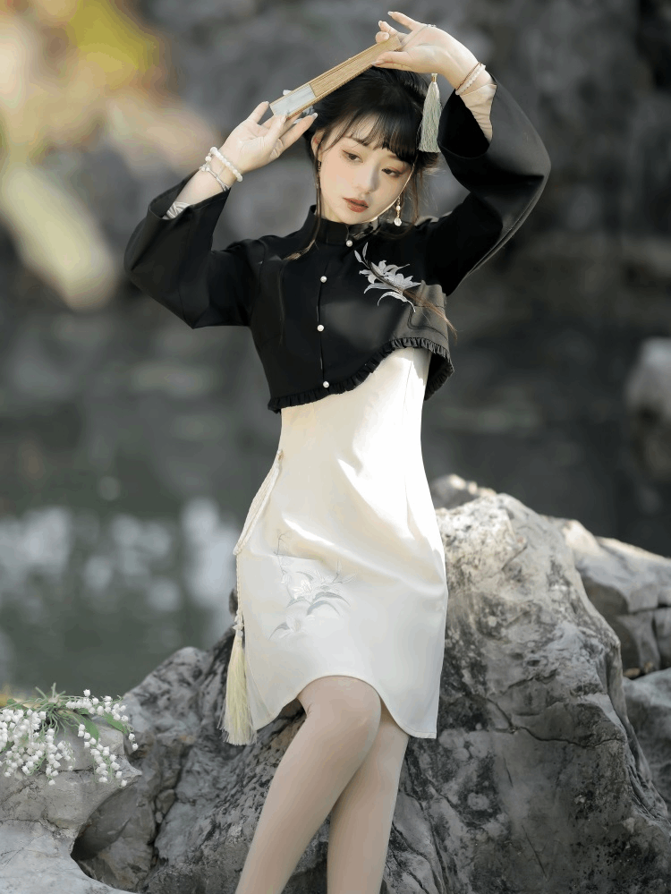 Original Wind New China Style Hanfu Qipao Cheongsam Dress Skirt, gifts for women 2024