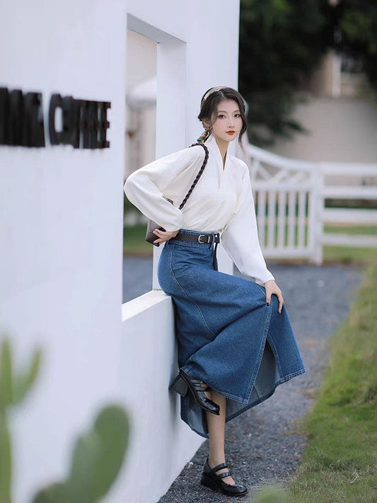 Authentic Song Dynasty Modern Hanfu Qipao Cheongsam Dress Skirt, gifts for women 2024