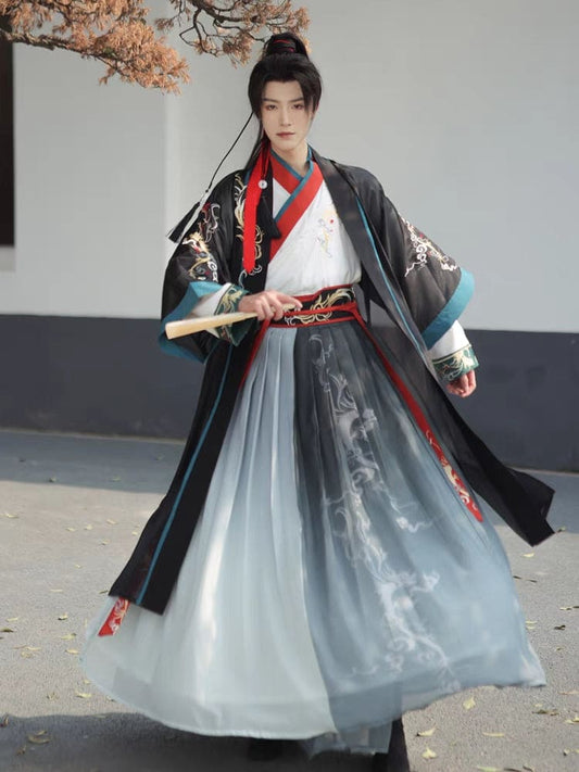 ユニセックス漢服オリジナル漢服アンサンブル: 伝統的な中国の服装の優雅さを受け入れてください。