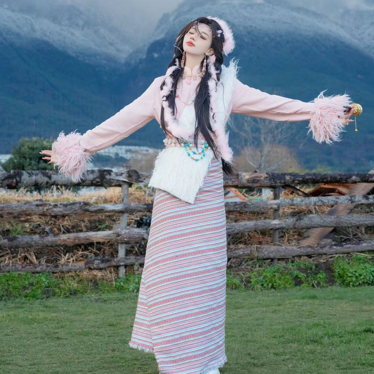 Ethnic Minority Series Wanderlust Portraits Tibetan Hanfu 6