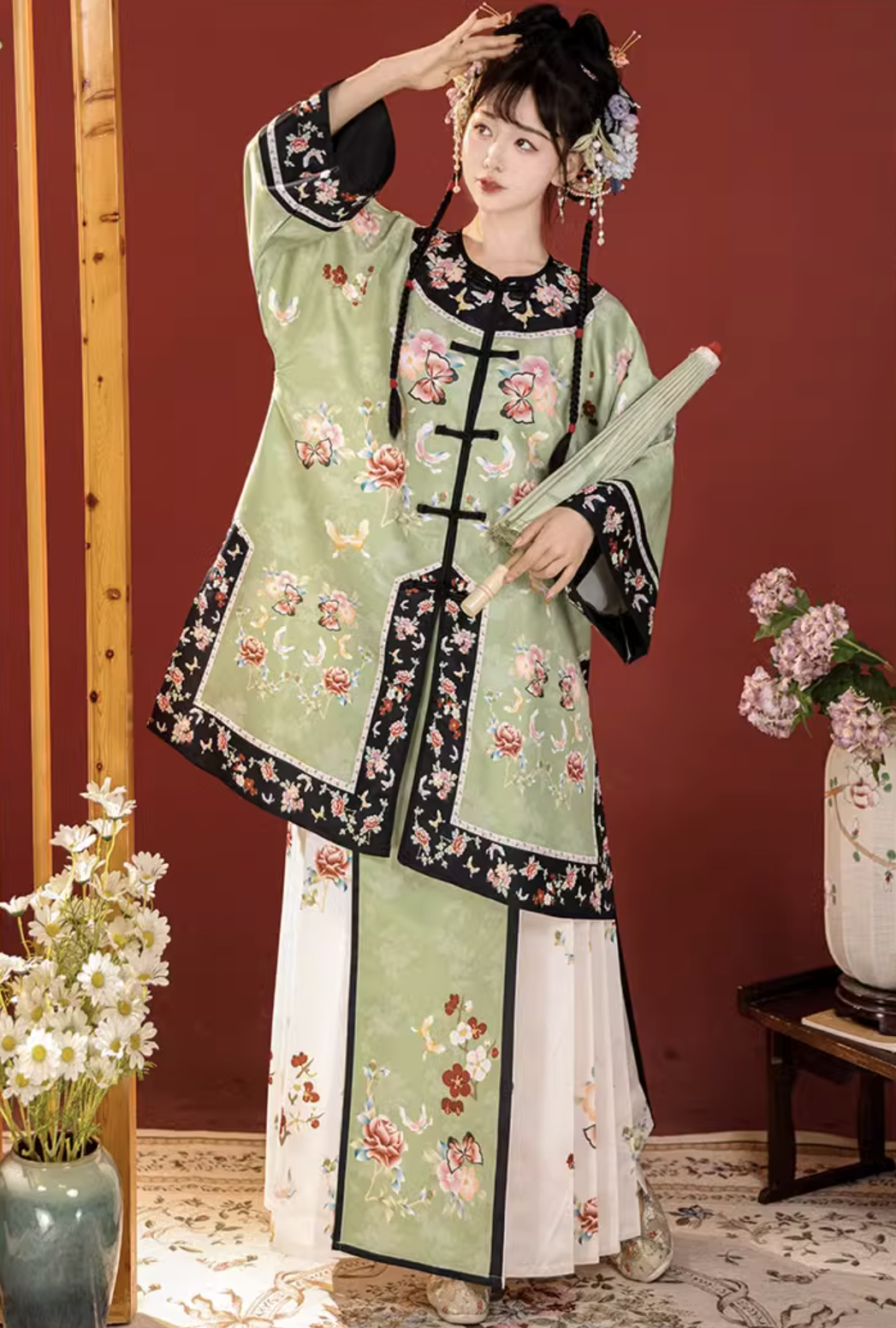 Qing Dynasty Traditional Hanfu Qipao Cheongsam Dress Skirt, gifts for women 2024