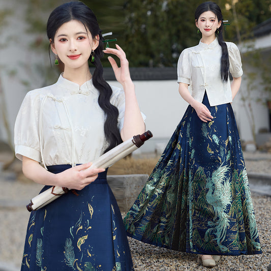 Lookbook Series Plus Size Printing Hanfu 2375+2116 Blue