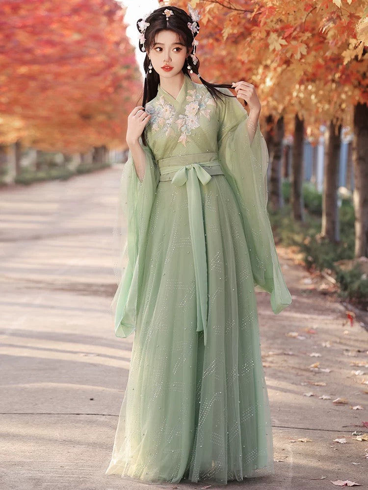 Enchanting Wei-Jin Style Traditional Hanfu Qipao Cheongsam Dress Skirt, gifts for women 2024