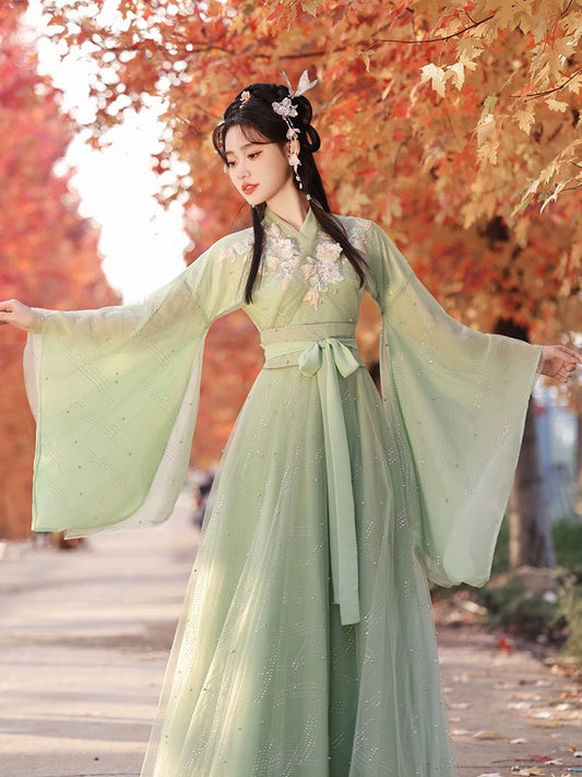 Enchanting Wei-Jin Style Traditional Hanfu Qipao Cheongsam Dress Skirt, gifts for women 2024